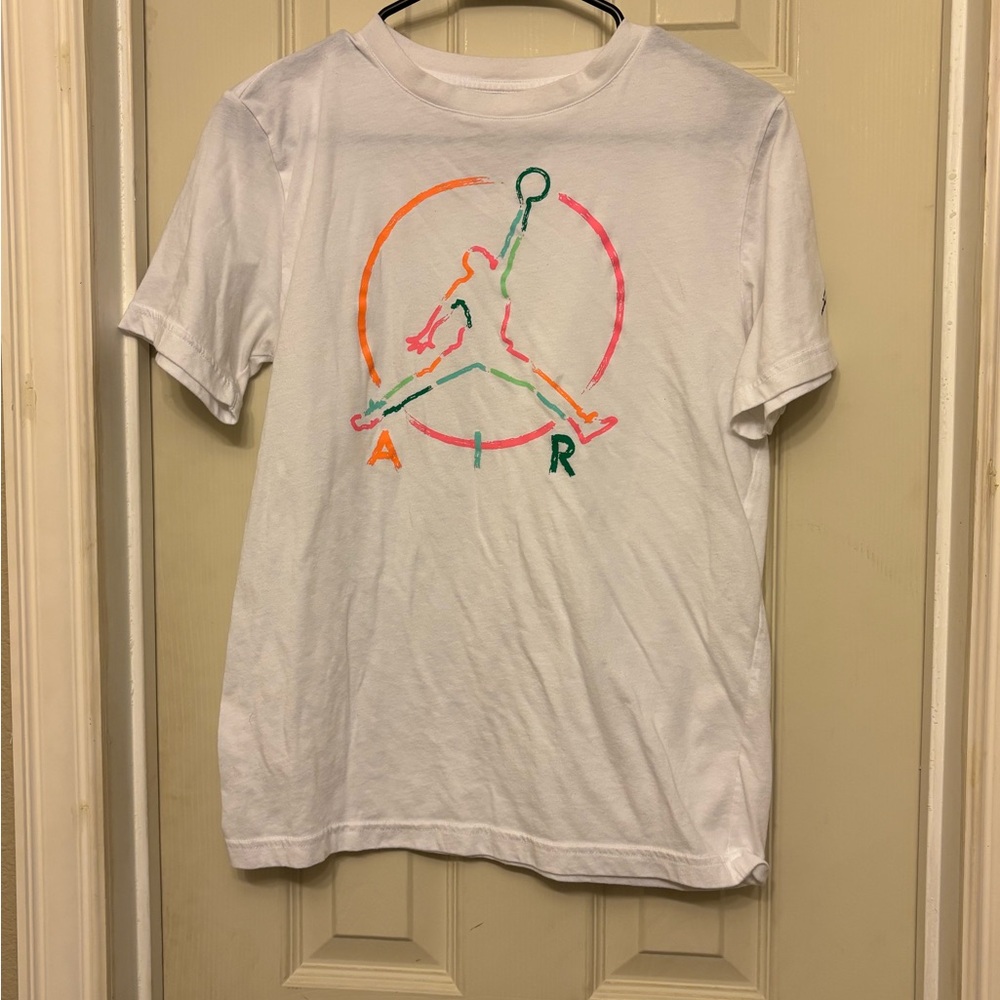 Nike Kids White Tee with Colorful Graphic